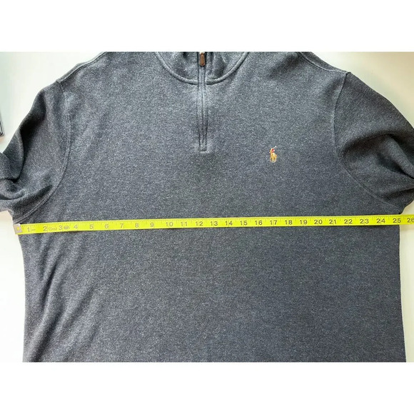 Polo Ralph Lauren Mens Estate Rib 1/4 Zip Pullover Sweater Color Pony XL Gray - Picture 7 of 8